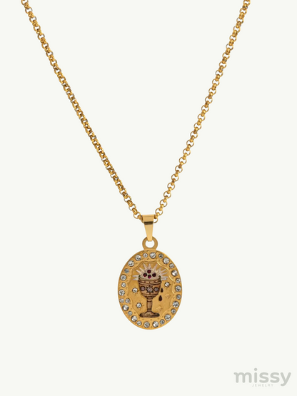 Dulce Oval Enamel Pendant Necklace