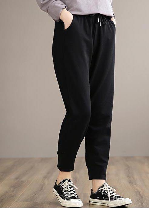 Organic Black Pants Clothing Spring Elastic Waist Gifts Pants