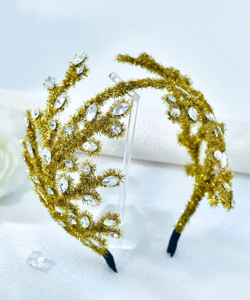 New Turmeric Yellow Weave Crystal Hairpiece