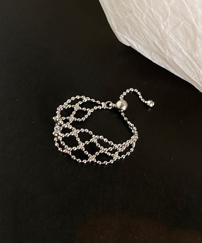 Silk Hollow Out Tassels Adjustable Silver Rings