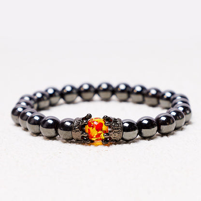 Natural Stone King and Queen Crown Healing Energy Spiritual Bracelet