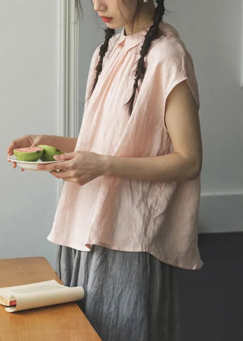 New Pink Wear on Both Sides Cotton Top Sleeveless