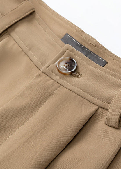 Light Brown Patchwork High Waist Straight Pants
