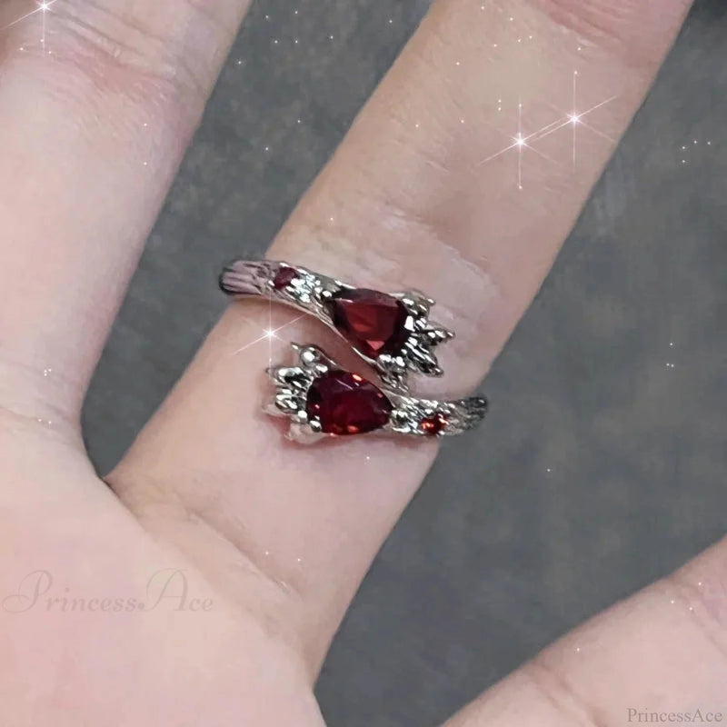 Dark Crimson Crystal Arachnid Celestial Band