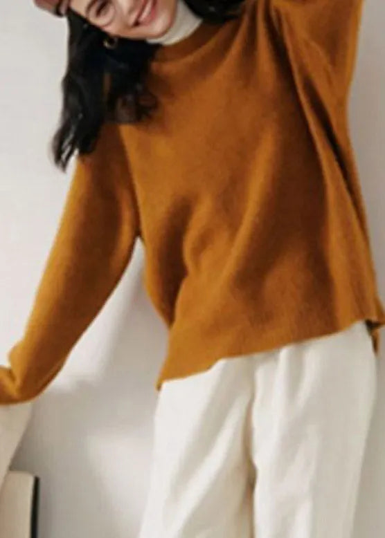 Ginger O-neck Rabbit Hair Thick Knit Sweaters Fall