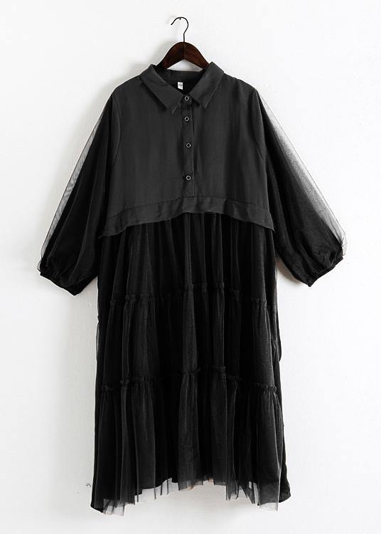 Chocolate Cotton Patchwork Tulle Summer Holiday Dress