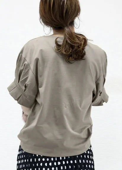 Khaki Oversized Cotton Tank Wrinkled Summer