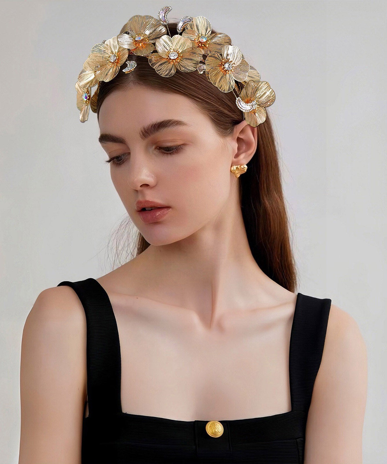 Vogue Gold Alloy Zircon Hairpiece
