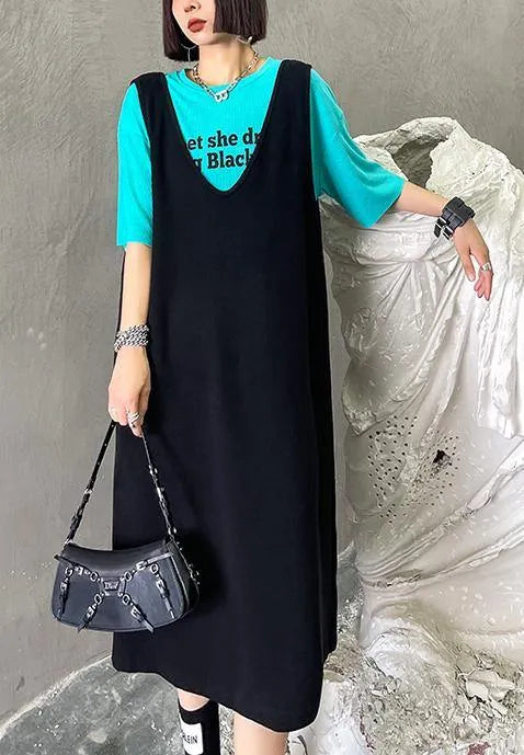Green O-neck Graphic Cotton Summer Top