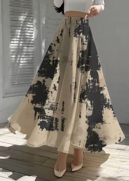 Apricot Tie Dye Exra Large Hem Chiffon Skirt Summer