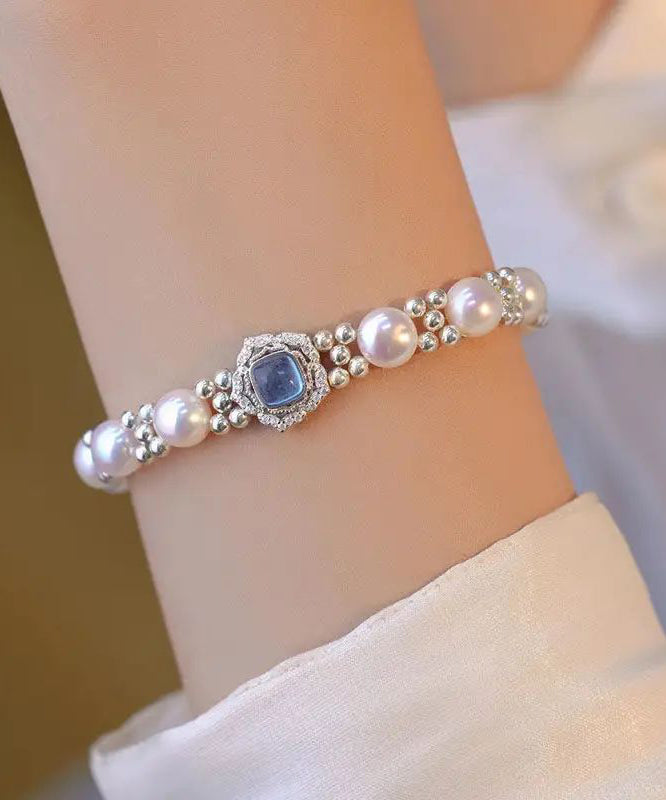 New Sterling Silver Pearl Crystal Bracelet