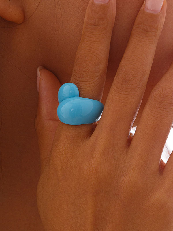 Geometric Color Rings Accessories