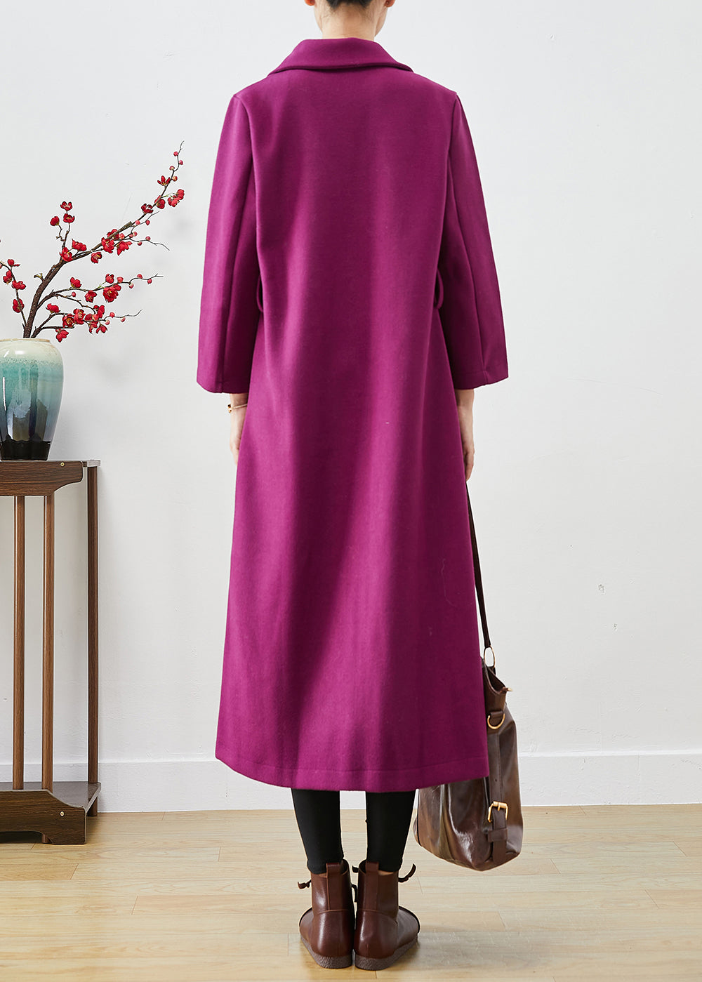 Lavender Oversized Woolen Coats Spring
