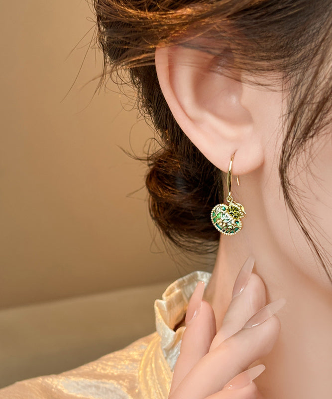 Diy Gold Copper Alloy Money Bag Tassel Drop Earrings