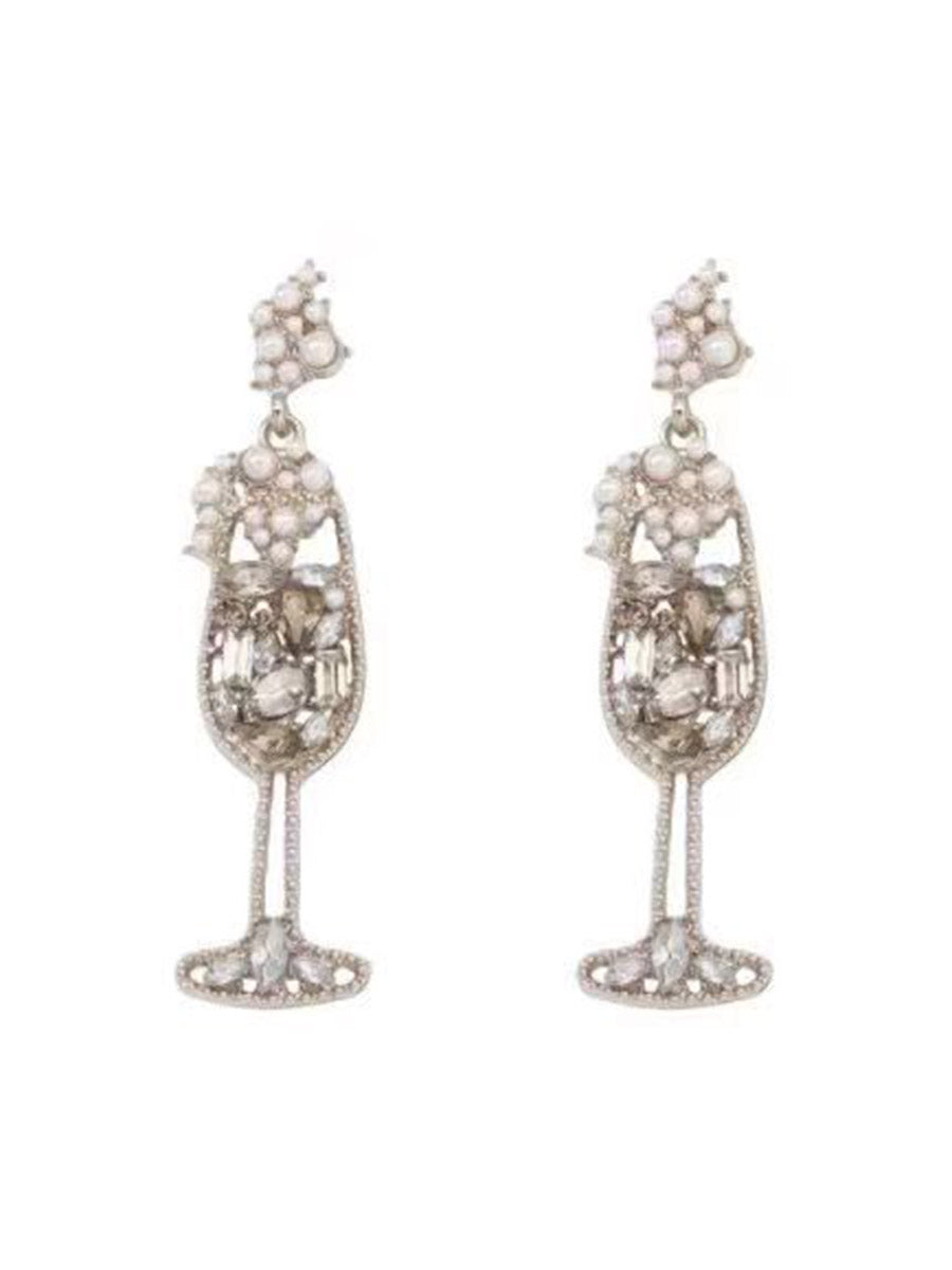 Shiny Wine Glass Earrings Accessories