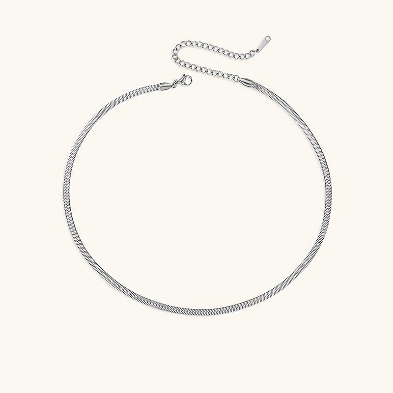 Sleek Grace - Gold Herringbone Necklace