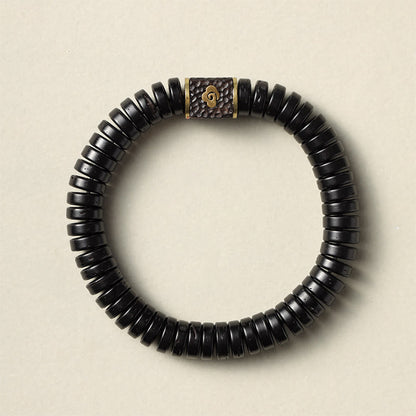 3x8mm Coconut Shell Bracelet for Positive Intentions