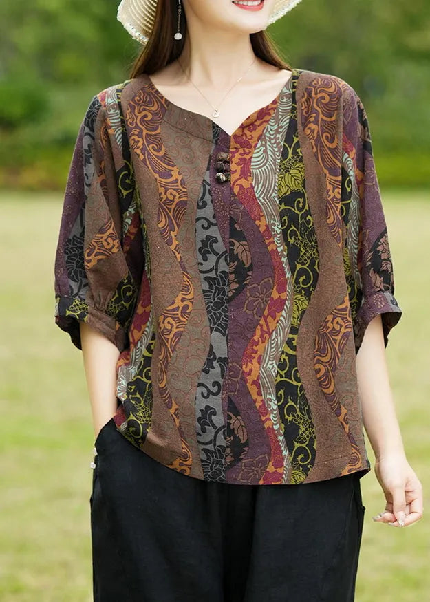 Coffee Print T Shirt Half Sleeve
