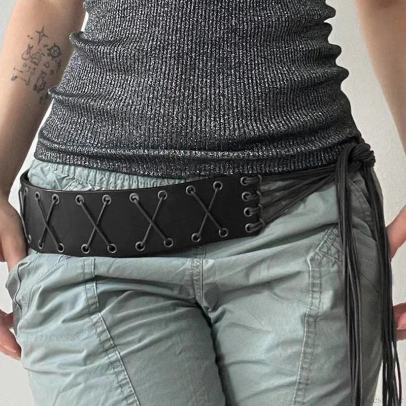 Y2k Gothic Pu Leather Harajuku Waist Belt