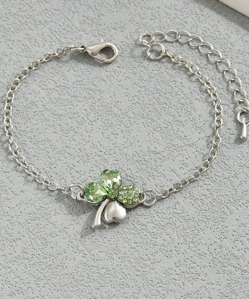 Boutique Silk Stainless Steel Crystal Charm Bracelet