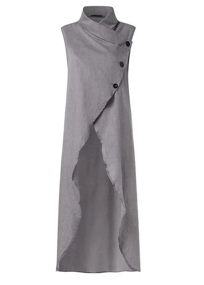 Cross Collar Asymmetrical Tank Tops Blouse Summer