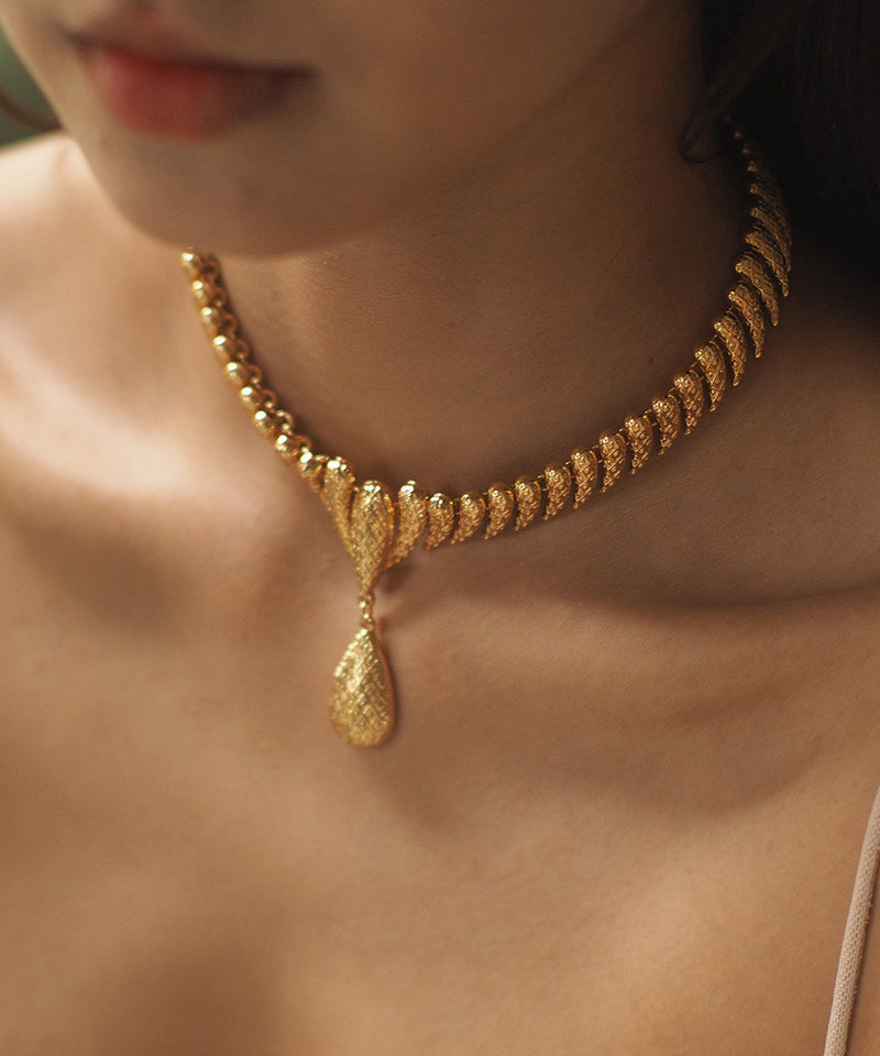 Handmade Golden Copper Choker