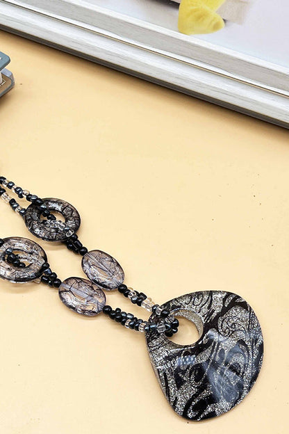 Leopard Print Long Geometric Accessories Necklace
