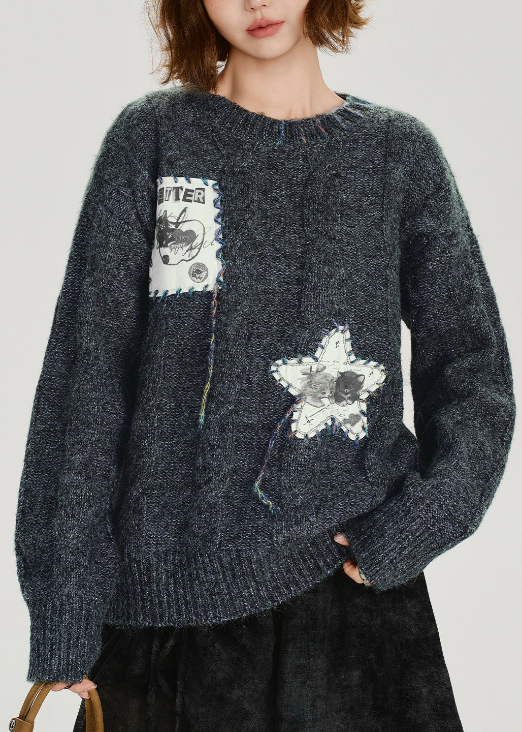 Original Design O-neck Thick Knit Sweaters Spring