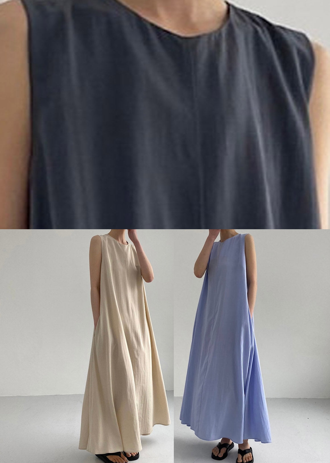 Simple Light Blue Maxi Dresses Summer