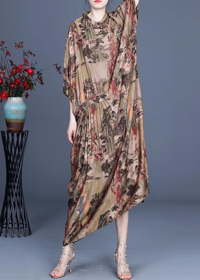 Spring and Summer Landscape Print Dress