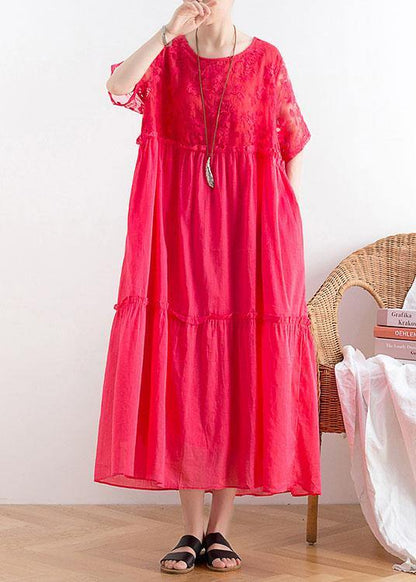 Modern Rose Patchworkprint Cotton Party Summer Dress