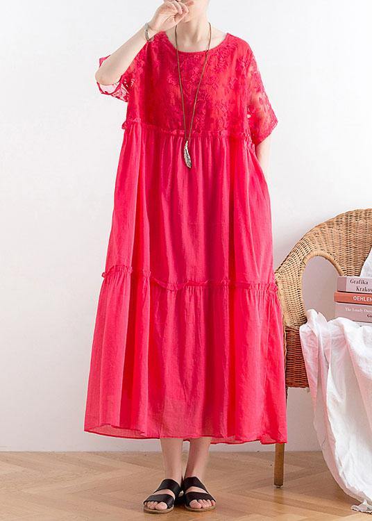 Modern Rose Patchworkprint Cotton Party Summer Dress