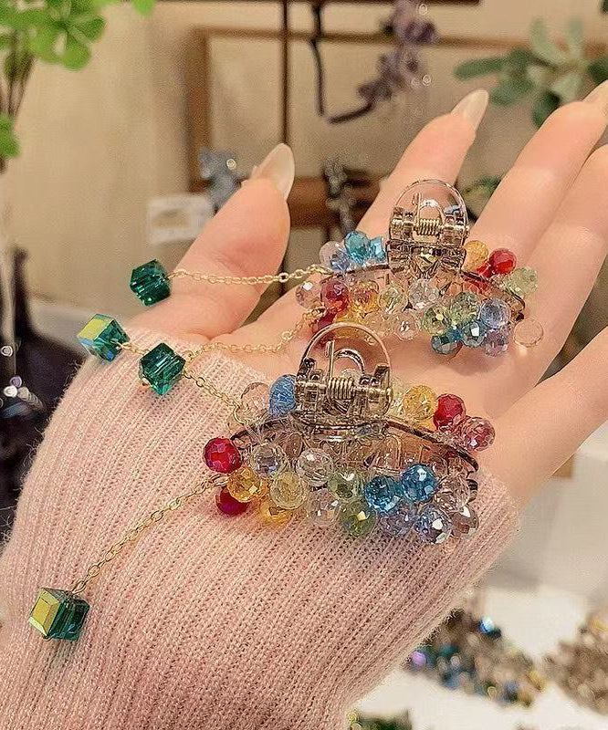 Rainbow Acrylic Crystal Tassel a Pair Hairpin