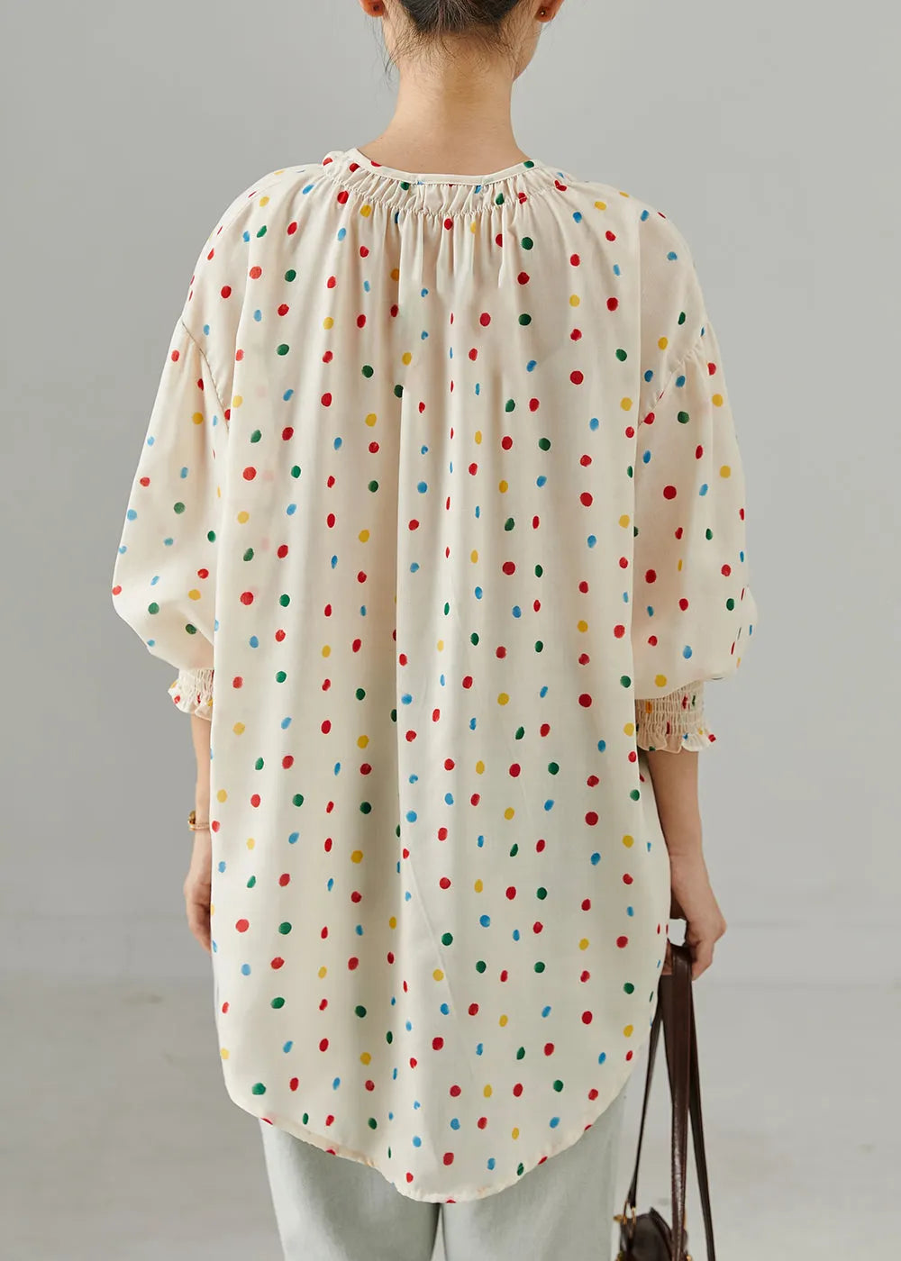 Rainbow Round Dot Oversized Cotton Shirts Spring