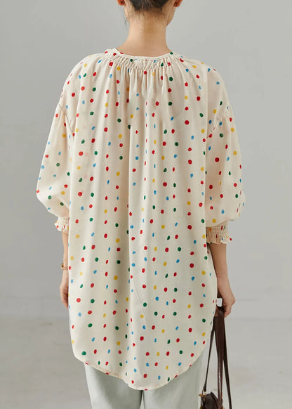 Rainbow Round Dot Oversized Cotton Shirts Spring