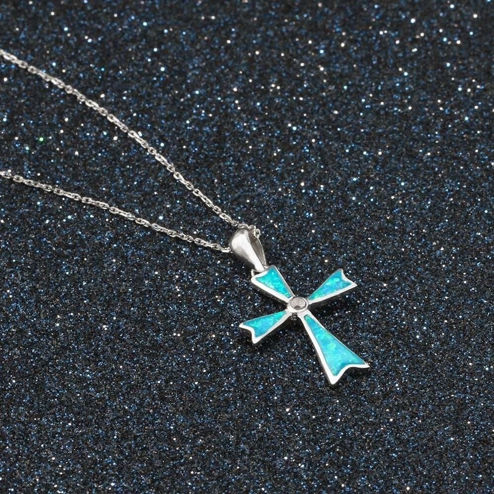 Tiffany Blue Cross Pendant Necklace