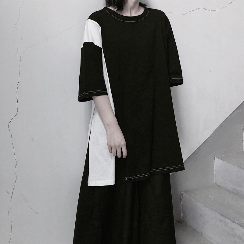 Black Clothes O Neck Patchwork Art Spring Blouses