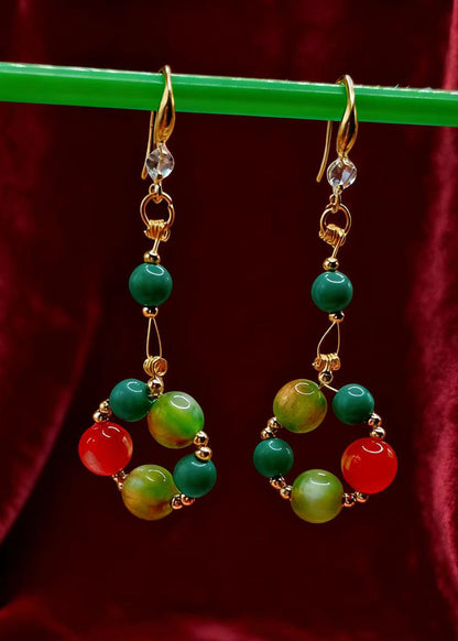 Rainbow Acrylic Turquoise Drop Earrings