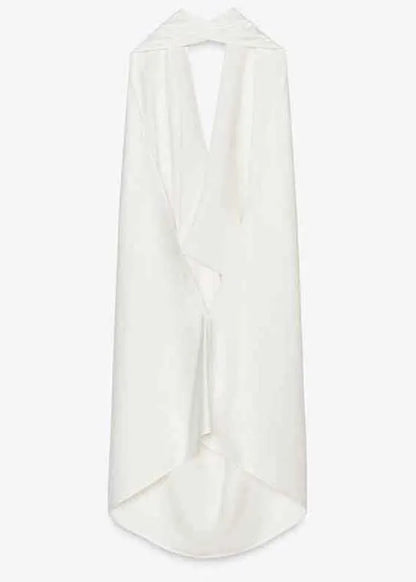 Original White Backless Tops Sleeveless