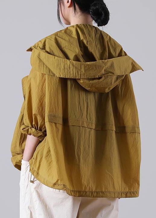 Yellow Loose Upf 50+ Coat Jacket Hoodie Coat Summer