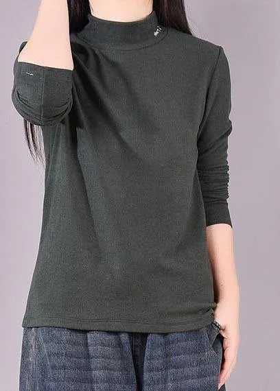High Neck Spring Blouse Tutorials Blackish Green Blouses
