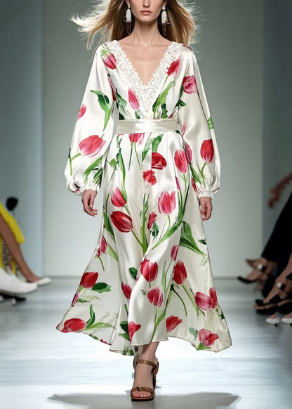 Red Silk Dress Exra Large Hem Spring