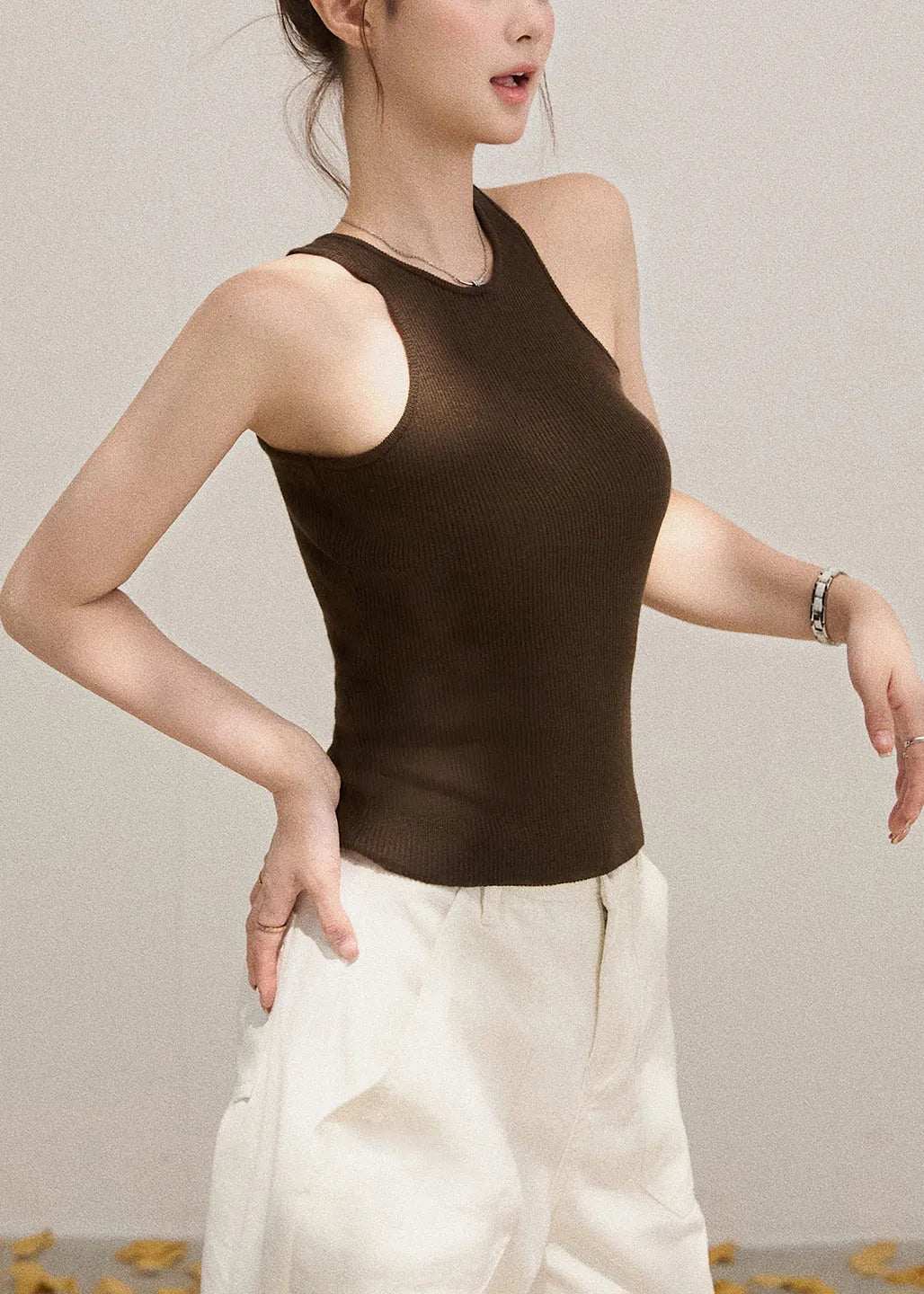 Simple Chocolate Silm Ft Knit Sets 2 Pieces Fall