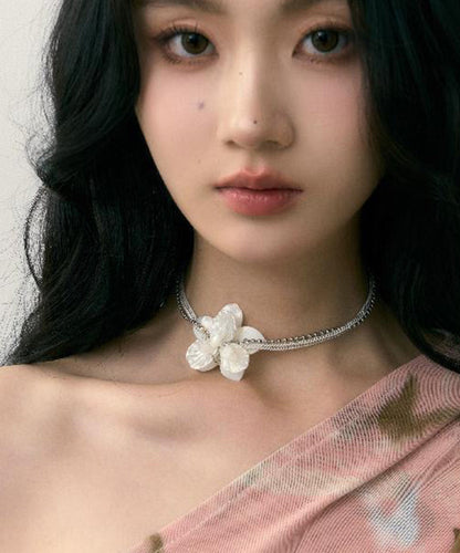 White Copper Overgild Shell Pearl Choker