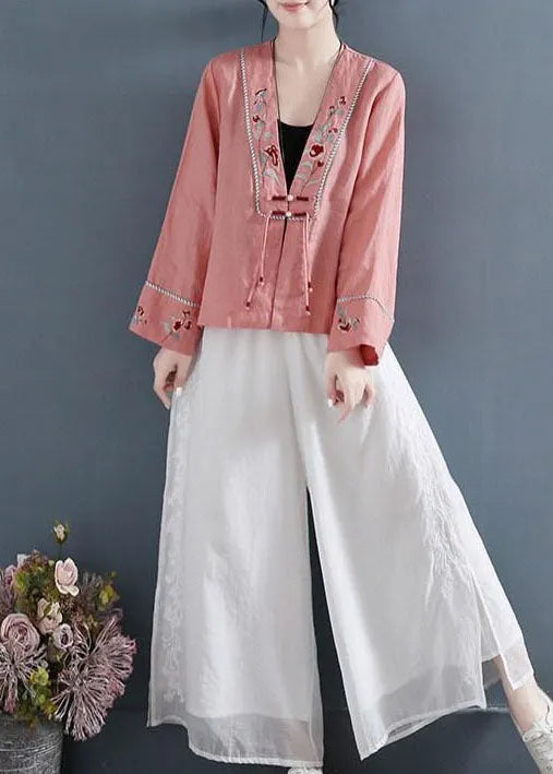 Diy Purple V Neck Embroideried Patchwork Shirts Long Sleeve
