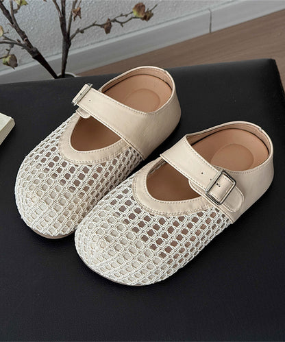 Brown Platform Faux Leather Splicing Slide Sandals