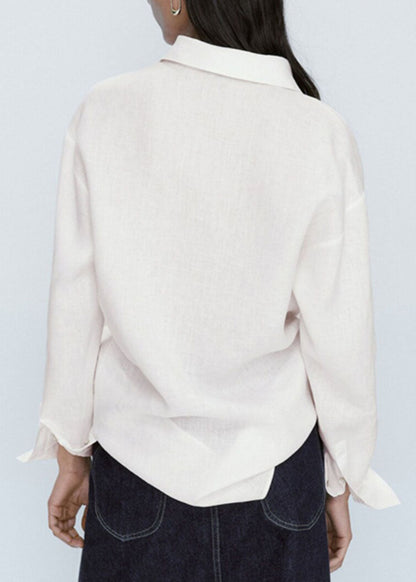 Brief Baby Blue Peter Pan Collar Button Shirt Fall