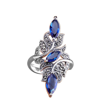 Mystic Vines Blue Zircon Ring