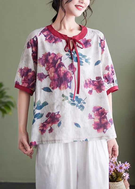 Green Print Clothes Ruffled Asymmetric Clothing Top