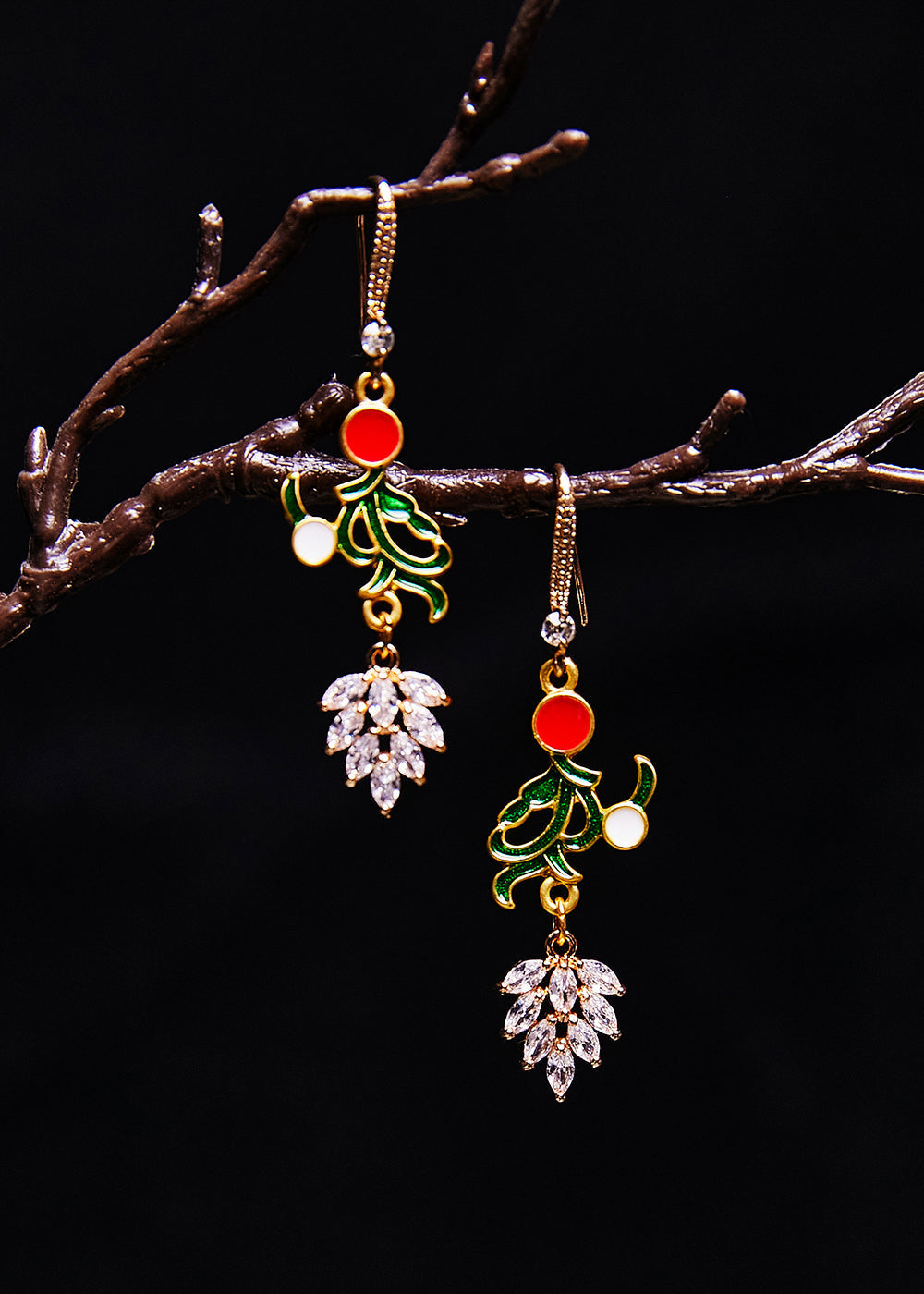 Zircon Gilding Metal Drop Earrings